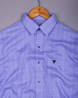 Nuvell Blue Houndstooth Check Premium Giza Shirt