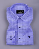 Nuvell Blue Houndstooth Check Premium Giza Shirt