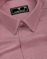 Viona Red Houndstooth Jacquard Premium Giza Shirt