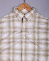 Leron Cream Two Shaded Dobby Cotton Shirt