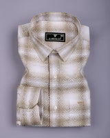 Leron Cream Two Shaded Dobby Cotton Shirt