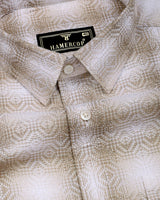 Leron Cream Two Shaded Dobby Cotton Shirt