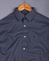 Azelo NavyBlue Jacquard Premium Giza Shirt