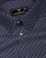 Azelo NavyBlue Jacquard Premium Giza Shirt