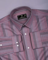 Rosven Pink With Gray Jacquard Premium Giza Shirt