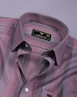 Rosven Pink With Gray Jacquard Premium Giza Shirt