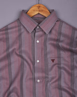 Rosven Pink With Gray Jacquard Premium Giza Shirt