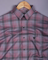 Ashrose Pink With Gray Jacquard Premium Giza Shirt
