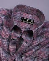 Ashrose Pink With Gray Jacquard Premium Giza Shirt