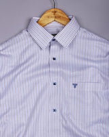 Dario Blue With Black Stripe Premium Giza Shirt