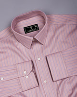 Navor Onion Pink With Blue Stripe Premium Giza Shirt