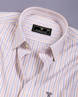 Orlin Cream With Gray Bengal Stripe Cotton Shirt