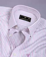 Orlin Pink With Gray Bengal Stripe Cotton Shirt