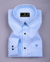 Aeris Iceblue Dobby Stripe Premium Giza Shirt
