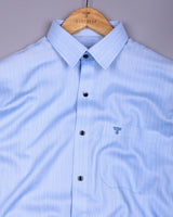 Aeris Iceblue Dobby Stripe Premium Giza Shirt