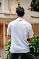 Molassa Skyblue Knitted Cotton Polo T-Shirt