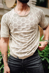 Georgian Cream Knitted Cotton T-Shirt