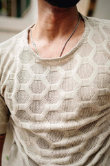 Georgian Cream Knitted Cotton T-Shirt