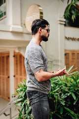 Georgian Grey Knitted Cotton T-Shirt