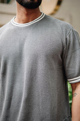 Pumpkin Grey Knitted Cotton T-Shirt