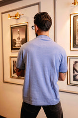 Drift Skyblue Melange Knitted Cotton T-Shirt