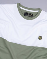 Green With White Pique Pima Designer T-Shirt