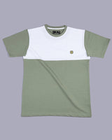 Green With White Pique Pima Designer T-Shirt