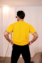 Turmeric Yellow Knitted Cotton T-Shirt