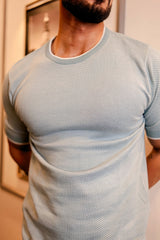 Liarko Vespa Green With White Knitted Cotton T-Shirt