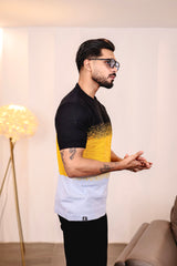 Flex Yellow Multicolour Knitted Cotton T-Shirt