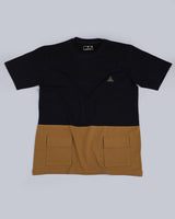 Black With Choco Brown Premium Cotton Designer T-shirt