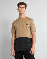 Dusty Olive With Black Premium Cotton Designer T-shirt