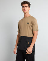Dusty Olive With Black Premium Cotton Designer T-shirt