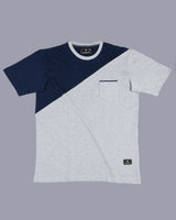 NavyBlue With Gray Pique Pima Designer T-Shirt