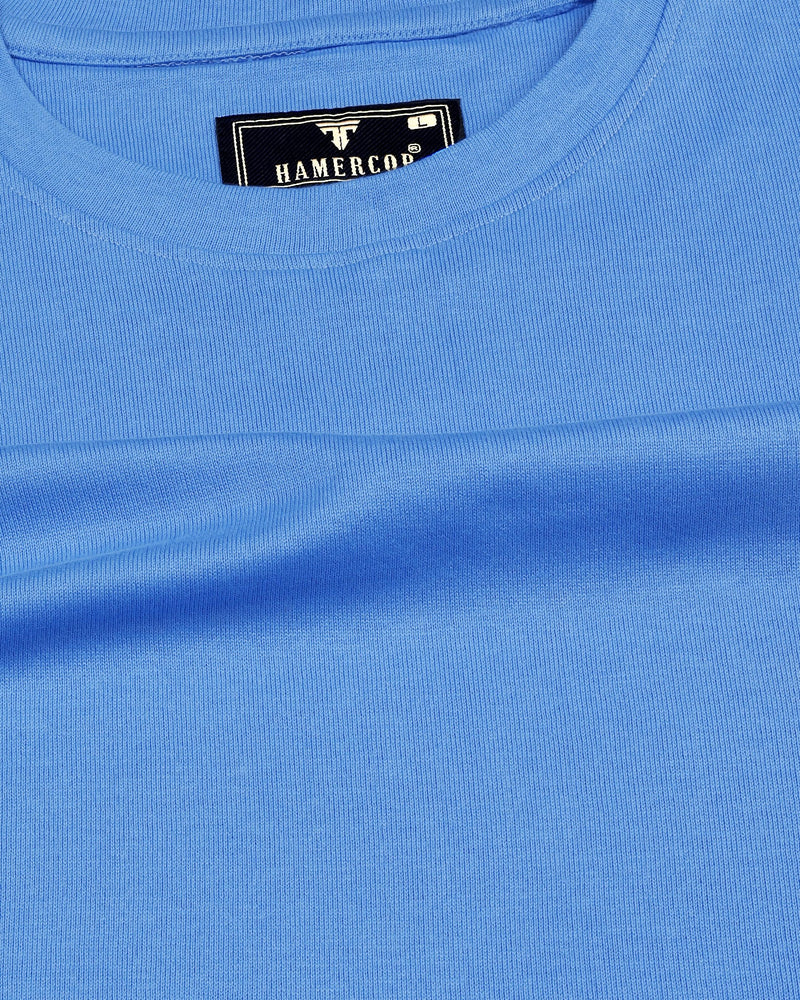 Carolina Blue With White Premium Cotton Designer T-shirt