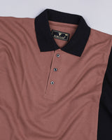 Rust Orange With Black Pique Pima Designer T-Shirt