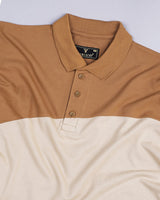 Copper Brown With Cream Pique Pima Designer T-Shirt