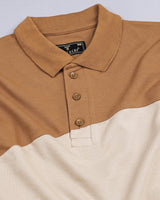 Copper Brown With Cream Pique Pima Designer T-Shirt