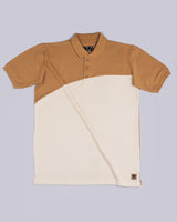 Copper Brown With Cream Pique Pima Designer T-Shirt