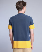 NavyBlue With Mustard Pique Pima Designer T-Shirt