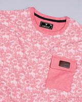 Cherry Pink Splash Printed Premium Cotton Designer T-shirt