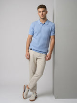 Spectra SkyBlue Knitted Cotton Polo T-Shirt