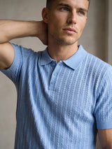 Spectra SkyBlue Knitted Cotton Polo T-Shirt