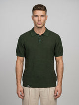 Trento Forest Green Knitted Cotton Polo T-Shirt