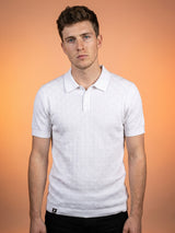 Resco Off White Knitted Cotton Polo T-Shirt