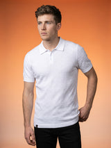 Resco Off White Knitted Cotton Polo T-Shirt