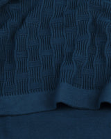 Resco Blue Knitted Cotton Polo T-Shirt