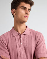 Wonder Onion Pink Knitted Cotton Polo T-Shirt