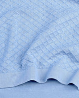 Merine SkyBlue Knitted Cotton Polo T-Shirt