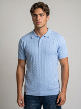 Basco SkyBlue Knitted Cotton Polo T-Shirt